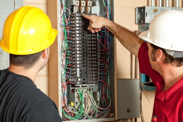 electrical service panel being replaced by an electrician in lake tahoe